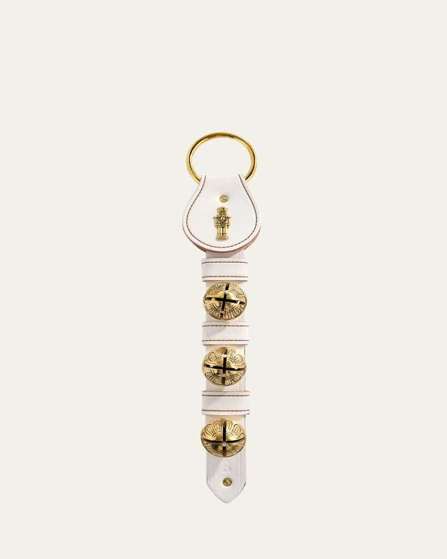 3 Solid Brass Bells Nutcracker Charm, White